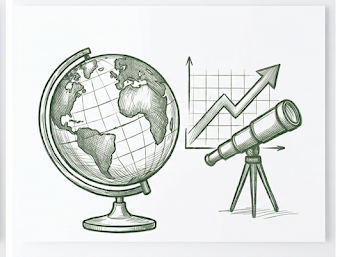 Globe and telescope with chart